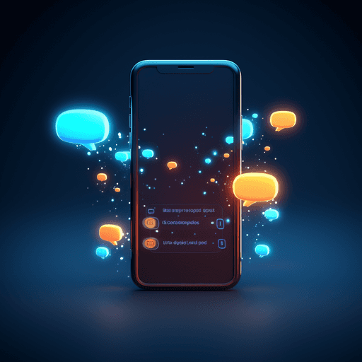 Mobile with Chat Bubbles Coming Out of it